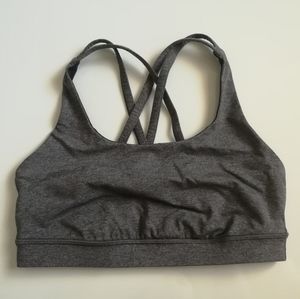 Lululemon energy bra size 6 grey gray sports bra strappy